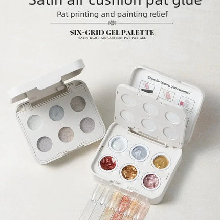 6 Colors Cushion Gradient Painting Gel Pink Ombre Patting Gel Polish UV/LED Blush Blooming Aura Manicure Gel Nail Polish Tools