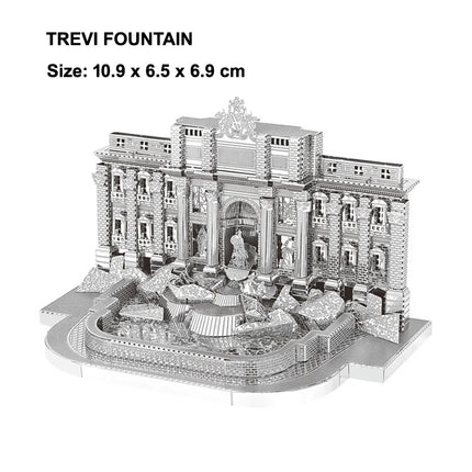 3D Metal Puzzle building Maya Pyramid Merry-Go-Round Drilling well model KITS Assemble Jigsaw DIY Puzzle Gift Toys For Children