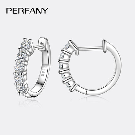 PERMANY 1CT Full Moissanite Earrings for Women S925 Pure Silver Laboratory Certified Cultivation Diamond Luxury Party Jewelry