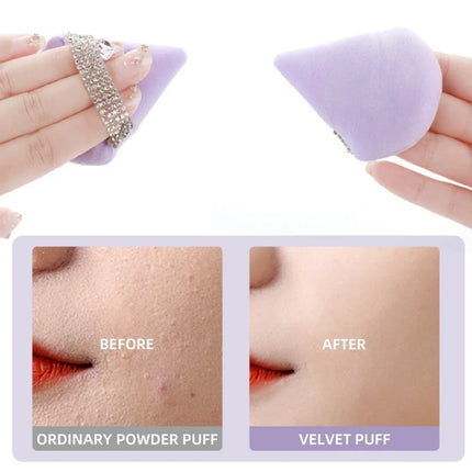 3Pcs Diamond Triangle Powder Puff Face Soft Makeup Tool Rhinestone Soft Smooth Sponge Velvet Makeup Sponge Cosmetics Accessories