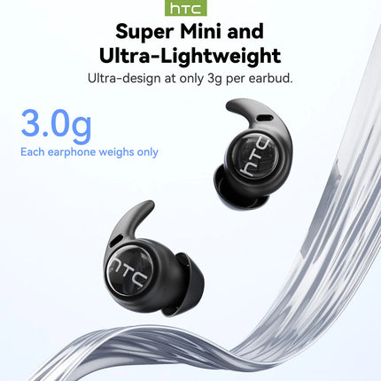 HTC NE76 Sleep Bluetooth Earbuds, AI Translator Earbuds Mini Wireless Headphones 3g Ultra-Lightweight Comfort Sleep Friendly