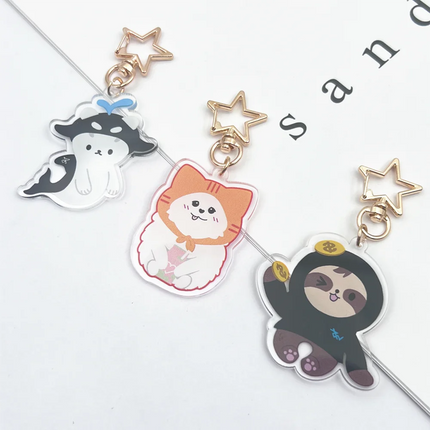 Thailand Stars Samruay Polcasan Muv Cosplay Key Chain Cartoon Acrylic Keychains Bag Pendant Keyring Fans Accessories Gift