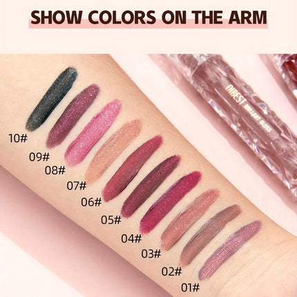 Beauty Purple Glitter Liquid Lipstick - Highly Pigmented Velvet Matte Waterproof Long Lasting Non-Stick Cup