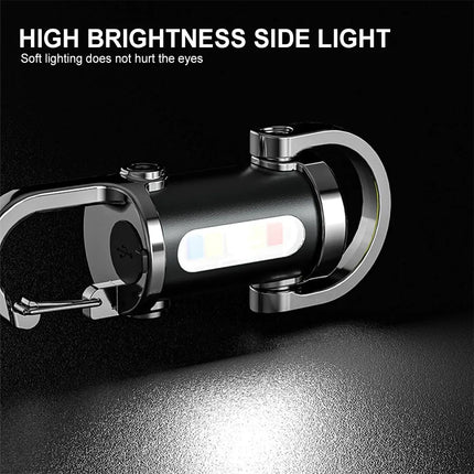 Mini TYPE-C Rechargeable LED Flashlight Keychain Portable Waterproof Camping Pocket Light Keyring Hanging Lamp Outdoor Tool