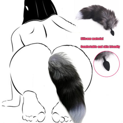 Small Size Sex Toy Tail Sexy Fox Tail Anal Plug Silicone Adult Products Cosplay Woman Men Anal Butt Plug Adults Game Couple Toys