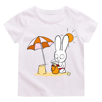 Simon Summer Holiday Kids T-shirt 2026 NEW Simon Super Rabbit Children's Cartoon T-shirts 100% Cotton Cartoon Boys/girls T Shirt