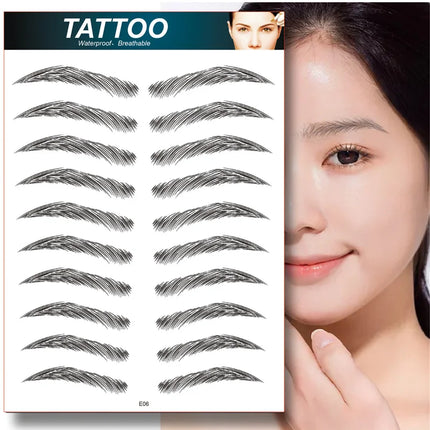 4D Hair Like Eyebrows Makeup Waterproof Eyebrow Tattoo Sticker Long Lasting Natural Fake Eyebrow Stickers Cosmetics 10 pairs 1PC
