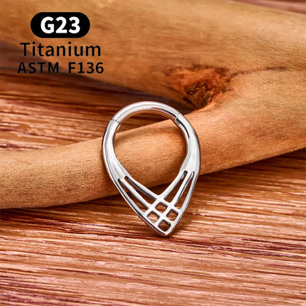 ASTM F136 G23 TItanium Piercing Septum Heart Nose Rings 16G Hinged Clicker Tragus Cartilage Helix Earrings Punk Body Jewelry