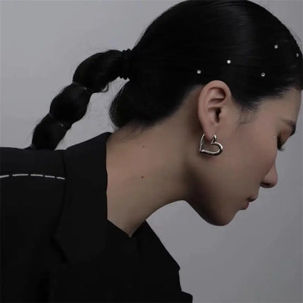 925 Sterling Silver Heart LOVE Wedding Hoop Earrings for Women Engagement Luxury Jewelry Accessories Gifts