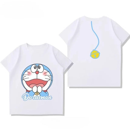 Potdemiel Summer New Doraemon Children's Pure Cotton T-Shirt, Boys and Girls Tops, Comfortable and Breathable Children's T-Shirt