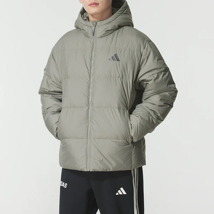 Adidas Men's Down Jacket - Hooded Windproof Winter Coat / Doudoune Adidas Homme - Manteau Hiver Coupe-Vent Capuche