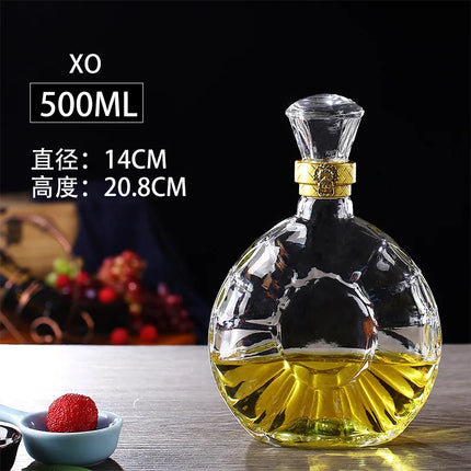 Novelty Design Multi Styles Barware Wine Glass Bottle 250-1000ml Lead-free Glass Whiskey Decanters for Liquor Scotch Bourbon