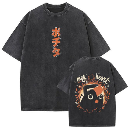 Washed Vintage Anime Chainsaw Man Makima Merch T-shirt Men Women Manga Casual Oversized T Shirts Male Retro 100% Cotton T-shirts