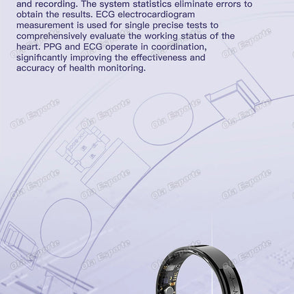 New ECG Monitor Smart Ring 2026 Heart Rate Blood Oxygen Health Monitoring Multi-sport Mode Temperature 3ATM Waterproof Smartring
