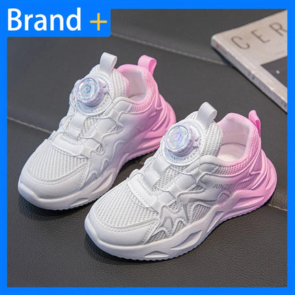 Girls Sports Shoes Pink Mesh Breathable Lightweight Running Shoes Summer New Soft Sole Rebound Wear-resistant Casual Sneakers