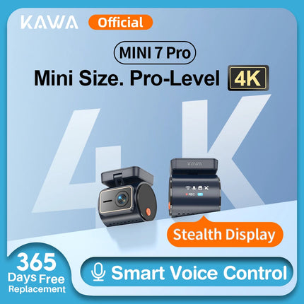 KAWA 4K Front Dash cam MINI 7 Pro,WiFi Car Camera with APP/Voice Control/WIFI6/GPS, AUTO Video Recorder,Dashcam,HDR,Dash camera