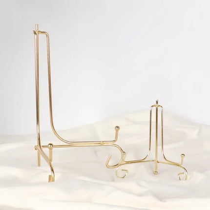 Golden Iron Versatile Display Stand for Craft Clock Holder Picture Frame Art Pedestal Storage Rack Nordic Home Decor Organizer