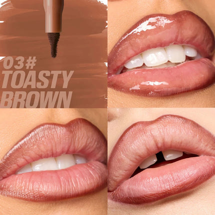 Plush Lip Brush Head Cherry Red Lip Liner Lip Contour Tint Lipstick Pencil Waterproof Velvet Brown Matte Lipliner Pencil Makeup