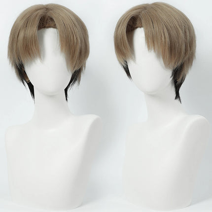 Cosplay Wig Chainsaw Man Anime Wig Kishibe Short Male Anime Cosplay Wig Black Game Role-Playing Synthetic Wig with Wigcap