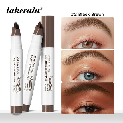 Multi-Fork Fluffy Liquid Eyebrow Pen waterproof Long Lasting Brow Natural Smooth Simulated Fine Flu Brow Pencil Eye Makeup