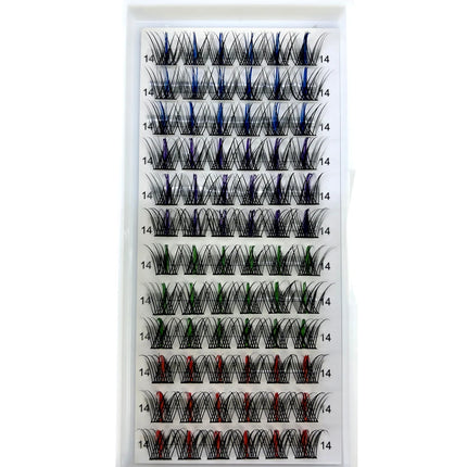 Mix Color Russian Volume beam Eyelashes Segments Natural Lashes DIY Cluster Eyelashes Segment Lashes Mixed size Rainbow Eyelash
