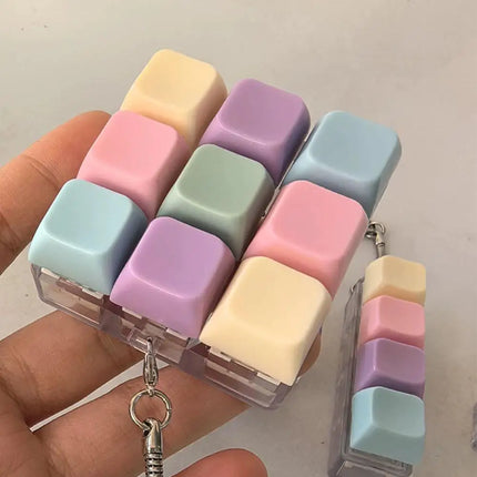 Press Keyboard Keychain Decompression Toy Macaron Axle tester Mechanical Keyboard Fidget Key Finger Toys For Adults Antistress