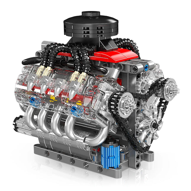 Mould King 10171 V8 Engine LSX454 Building Blocks Sets 8-Cylinder Car Building Engineering Toys for Kids Adults Gift (487+pcs)