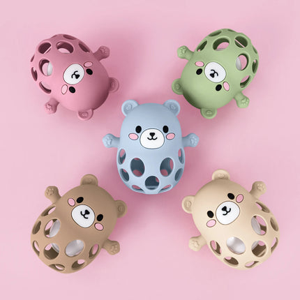 TYRY.HU 1PC Ringing Bell Baby Teether Glove Cute Bear Shape Teether Toy Silicone Care Molar Anti-eating Hand Baby Education Toy