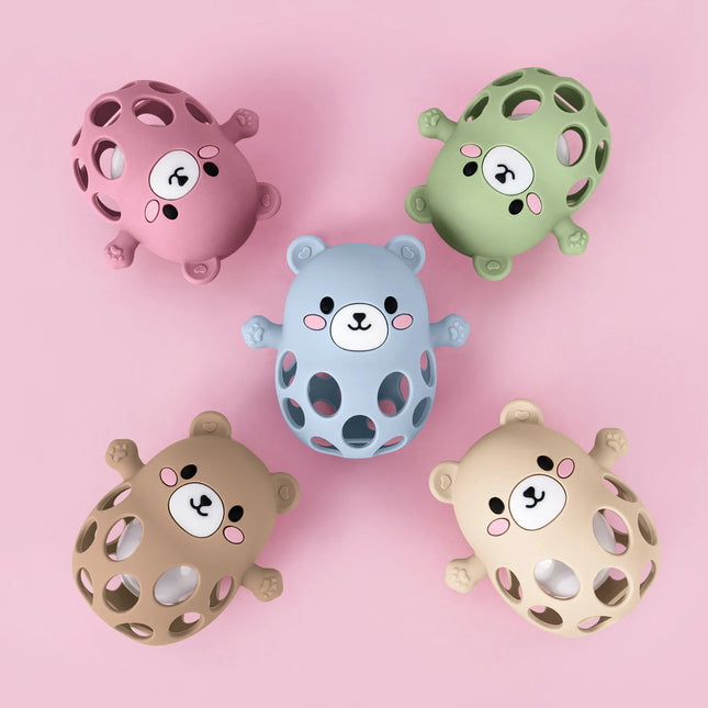 TYRY.HU 1PC Ringing Bell Baby Teether Glove Cute Bear Shape Teether Toy Silicone Care Molar Anti-eating Hand Baby Education Toy