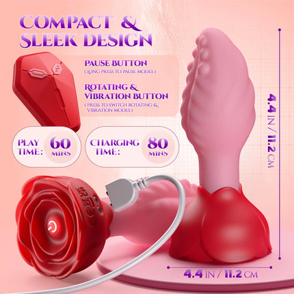 KUSHOR Remote Control Anal Vibrator Butt Plug Male Prostate Massager 360°Rotation Anal Plug Adults Sex Toys for Women Men Gay