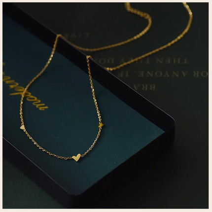 316L Stainless Steel Mini Heart Clavicle Chain Choker Necklace Women Chain Necklace Simple Jewelry