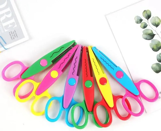 6Pcs/Set Decorative Wavy Scissors - PP Plastic Craft Scissors for Paper Cutting, DIY Projects, Art Supplies & Creative Gifts