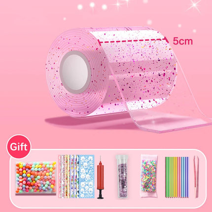 DIY Craft Pinch Toy Making Blowable Bubble Tape Non-marking Double-sided Adhesive Reusable Color High Sticky Nano Tape