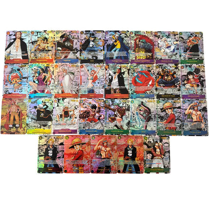 Anime One Piece Japanese English Version OPCG Comics Replica Shanks Rayleigh Nika Luffy Buggy Teach Game Anime Collection Cards