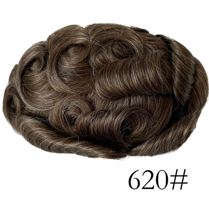 Undetectable Men Toupee All V Loop Super Thin Skin Hair Replacement System for Men Natural Hairline Wig