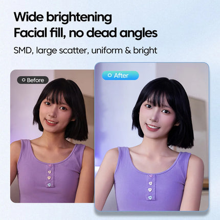 Mini Moon Light Selfie Fill Light Rechargeable 3 Modes Adjustable Brightness Clip On For Phone Laptop Tablet Meeting Make Up