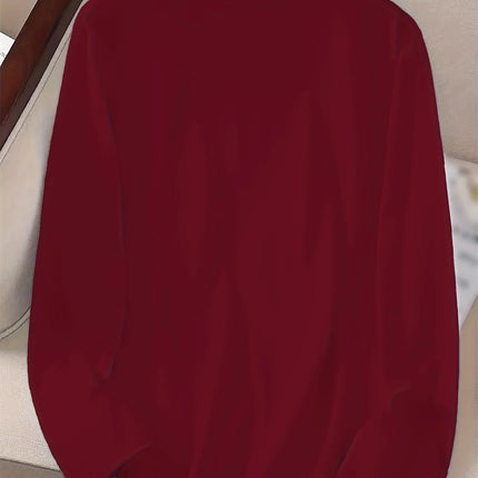 Women's Autumn and Winter 100% Pure Cotton Fashionable Casual Heart-Shaped Printed Round Neck Long-Sleeved T-Shirt Top