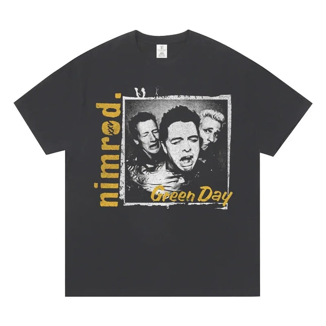 Greenday Short-sleeved T-shirts Around Concert Clothes for European and American Rock Fashion Casual Men's and Women's T-shirts
