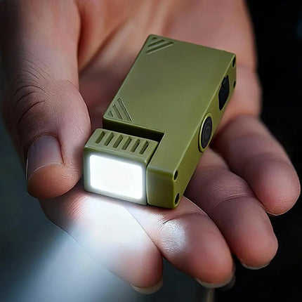 Rechargeable Mini EDC Handheld Flashlight Rotating LED Flashlight Outdoor 5 Modes Magnet Work Light Portable Pen Clip Lantern