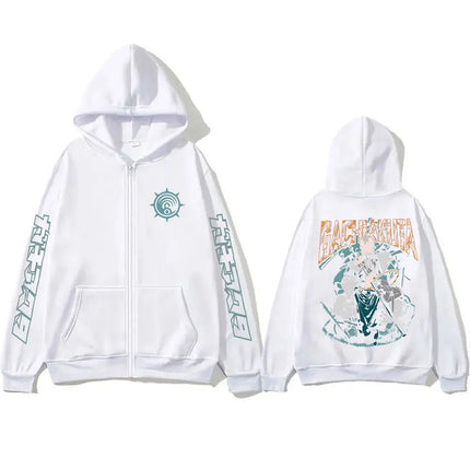 Anime Gachiakuta Zanka Merch Zipper Hoodie Men Fashion Cosplay Oversized Zip Up Jacket Unisex Fleece Cotton Zip Up Sweatshirts