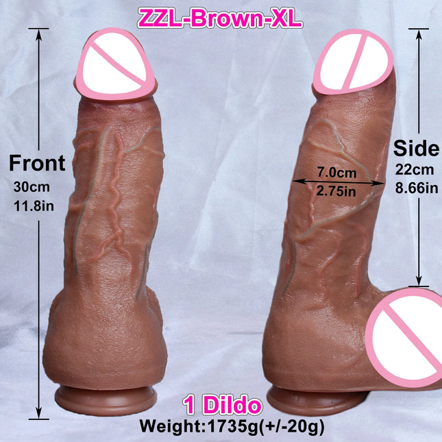 2 Colors Realistic Soft Huge Dildo Double Silicone Artificial Penis Gay Masturbation Suction Cup Dick Woman Man Anal Sex Toy