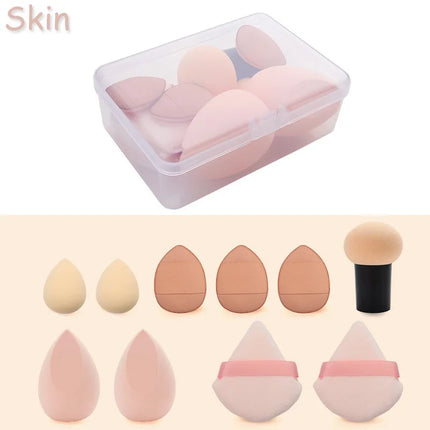 10pcs/set Makeup Sponge Set Mini Finger Puff Triangle Powder Puff Soft Beauty Egg Foundation Cream Concealer Make up Beauty Tool