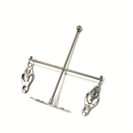 Stainless Steel Bilateral Rotatable Adjustable Height Nipple Clamps– Erotic BDSM Adult Toy for Women, Couples' Restraint Tool