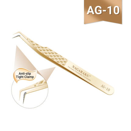 Nagaraku Fiber Tip Tweezer For Eyelash Extensions Professional Eyelash Tweezers Antistatic Straight Anti-slip Nano Technology