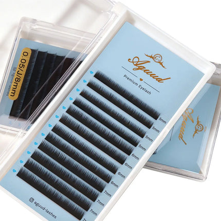 Aguud Lower Lashes 5-7mm Mix Individual Bottom Eyelash Extension J/B/C/D Curl Natural Short Mink Eyebrow Under Eyelash Suppiler