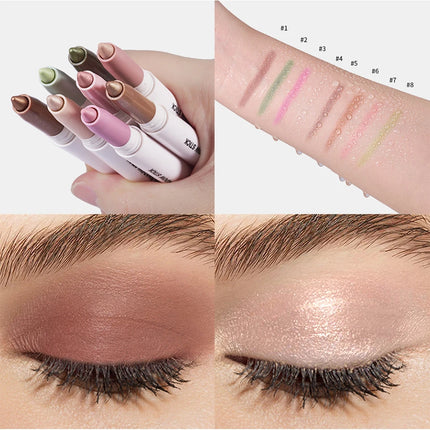 8 Colors Eyeshadow Stick Long Lasting Waterproof Shimmer Glitter And Matte High Pigmented Eyeshadow Pencil Crayon Korean Makeup