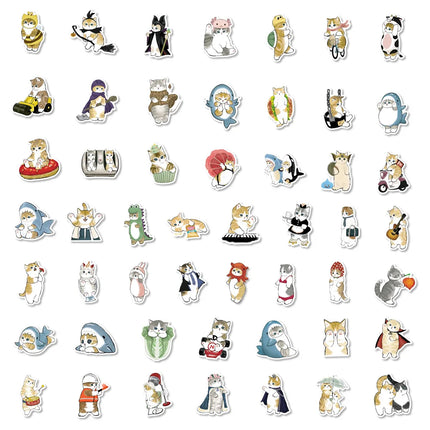 50/100pcs Cute Cartoon Cat Stickers Laptop Pad Phone Fridge Scrapbooking Funny Animal Decal Sticker for Kids Gift Toy