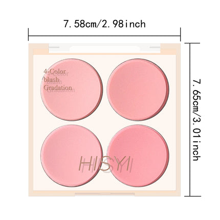 Korean four-color blush,ice cream color,low-saturation pink/blue/purple,naturally brightening & contouring,perfect holiday gift