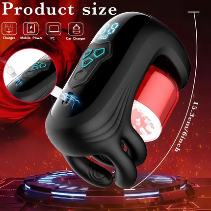 Adult Male Sex Toy Penis Stimulator Massager 9 Vibration Rotation Suction Modes USB Rechargeable Masturbation Cup Adult Supplies