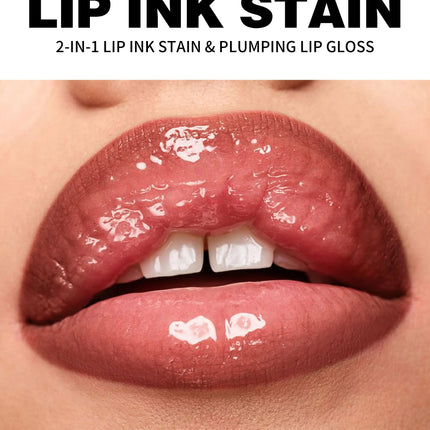 Lip Pencil Liquid Liner Double Head 2in1 Waterproof Tint Nude Oil Plump Gloss Mirror Lasting Moisturizing